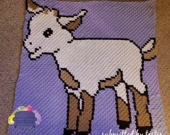 Kid Afghan Baby Goat Afghan C2C Crochet Pattern, Written Row by Row, Color Counts, Instant Download, C2C Graph, C2C Pattern, Graphgan