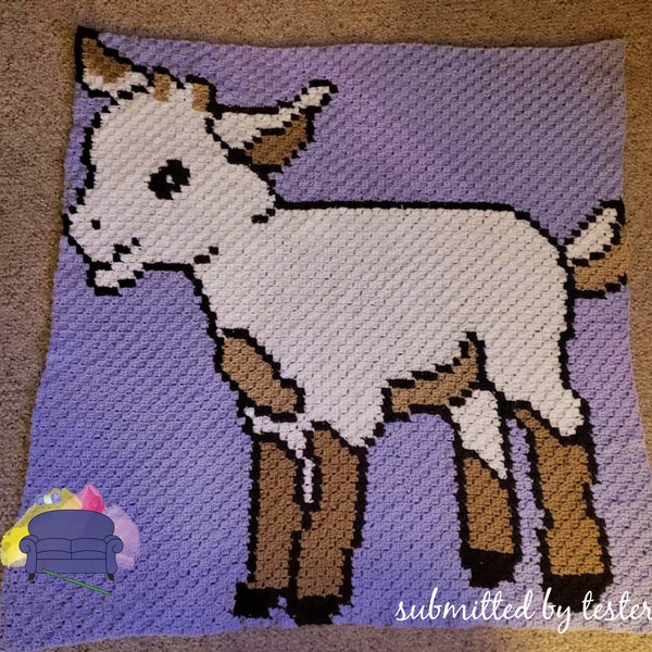 Kid Afghan Baby Goat Afghan C2C Crochet Pattern, Written Row by Row, Color Counts, Instant Download, C2C Graph, C2C Pattern, Graphgan