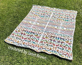 Tangled Tiles Mosaic Afghan Crochet Pattern: Overlay Stitch