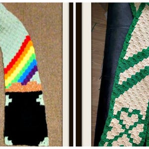 St. Patrick's Day Scarf Set of 2 C2C Crochet Pattern, Written Row Counts, C2C Graphs, Corner to Corner, Crochet Pattern, C2C Graph