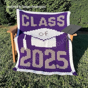 Class of 2025 Afghan C2C Crochet Pattern, Written Row Counts, C2C Graphs, Corner to Corner, Crochet Pattern, C2C Graph