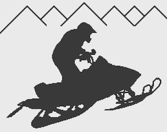 Snowmobile Afghan SC / TSS Crochet Pattern, Written Row Counts, sc tss Graphs,  Crochet Pattern