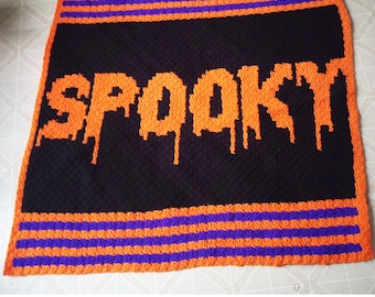 Spooky Afghan C2C Crochet Pattern, Written Row by Row, Color Counts, Instant Download, C2C Graph, C2C Pattern, C2C Graphgan