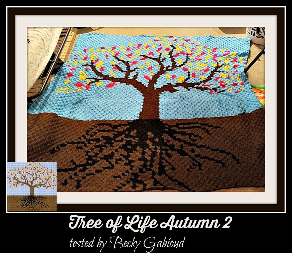 Tree of Life Autumn 2 Afghan, C2C Crochet Pattern, Written Row Counts, C2C Graphs, Corner to