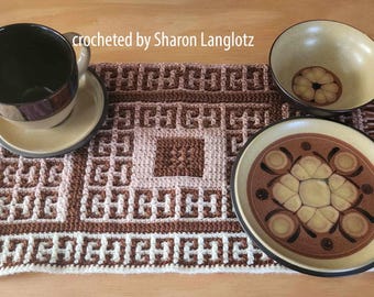 Set the Table Set 2, Mosaic Placemat Crochet Pattern