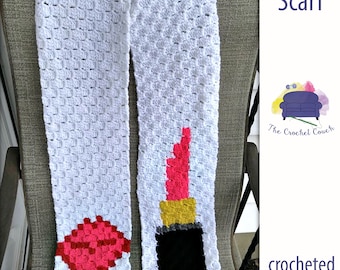 Kiss Me Scarf C2C Crochet Pattern, Written Row Counts, C2C Graphs, Corner to Corner, Crochet Pattern, C2C Graph