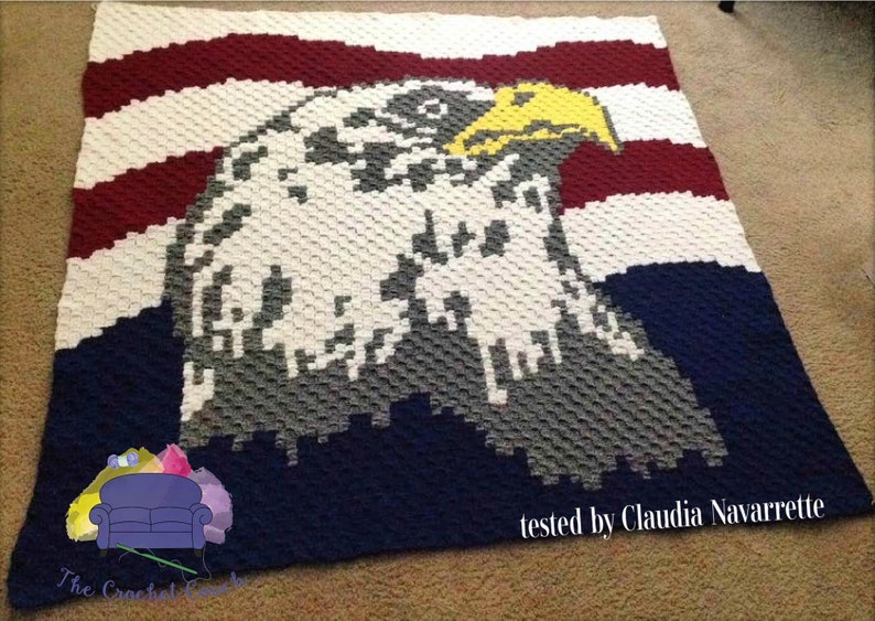 Corner to Corner Crochet Pattern Set of 5 Eagle Afghan Patterns Written Row Counts C2C Graph C2C Crochet Pattern C2C Graphs