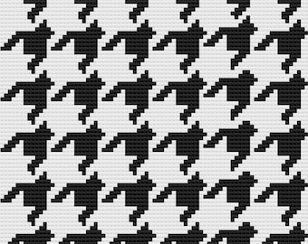 Houndstooth Afghan C2C Crochet Pattern, Written Row by Row, Color Counts, Instant Download, C2C Graph, C2C Pattern, Graphgan Pattern