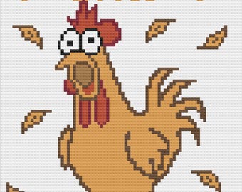 Funny Rooster Afghan C2C Crochet Pattern, Graph and Written Row by Row Included