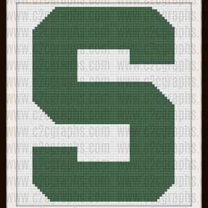 Letter S Block Afghan, C2C Crochet Pattern, Graph and Written Row by Row Included