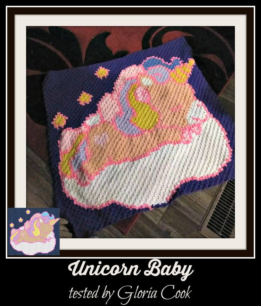crochet unicorn baby blanket