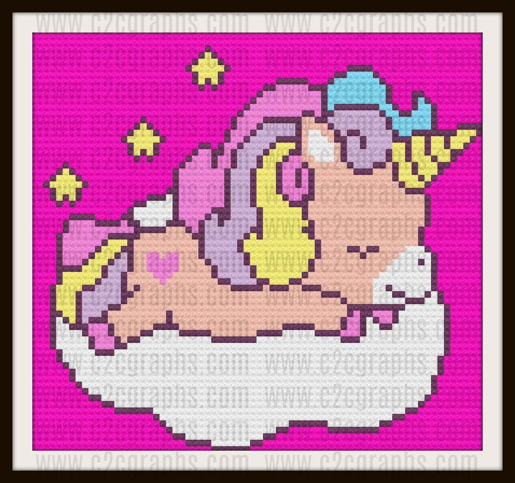 Unicorn Baby Afghan Crochet Pattern, Unicorn C2C Graph, Unicorn Crochet