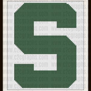 Letter S Block Afghan C2C Crochet Pattern, Written Row Counts, C2C Graphs, Corner to Corner, Crochet Pattern, C2C Graph