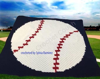 Baseball Afghan C2C Crochet Pattern, Written Row Counts, C2C Graphs, Corner to Corner, Crochet Pattern, C2C Graph