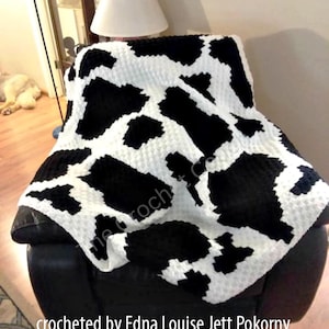 Cow Print Afghan C2C Crochet Pattern, Written Row Counts, C2C Graphs, Corner to Corner, Crochet Pattern, C2C Graph