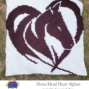 Horse Heart Afghan C2C Crochet Pattern: Silhouette Graph (PDF Pattern)