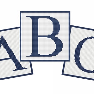 Letter Kids Afghan Times Font C2C Crochet Pattern, Written Row Counts, C2C Graphs, Corner to Corner, Crochet Pattern, C2C Graph