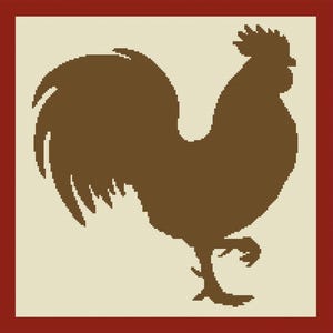 Rooster Silhouette Afghan, SC or TSS Crochet Pattern, Graph and Written Row by Row Included