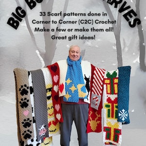 Big Book of Scarves - C2C Crochet Scarf Pattern eBook: 33 Designs (Digital Download)