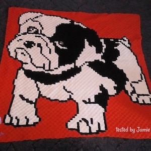 Bulldog Puppy Afghan C2C Crochet Pattern, Written Row by Row, Color Counts, Instant Download, C2C Graph, C2C Pattern