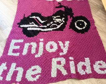 Enjoy the Ride Afghan 3 colors C2C Crochet Pattern, Written Row Counts, C2C Graphs, Corner to Corner, Crochet Pattern, C2C Graph