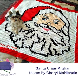 Santa Claus Afghan C2C Crochet Pattern: Graphgan, Row by Row (Instant Download)