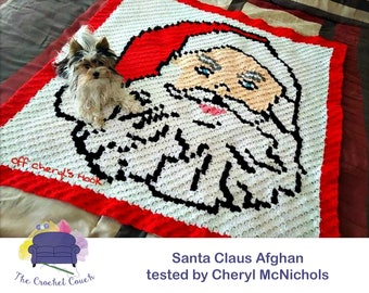 Santa Claus Afghan C2C Crochet Pattern, Written Row by Row, Color Counts, Instant Download, C2C Graph, C2C Pattern, Graphgan Pattern