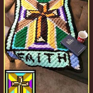 Stained Glass C2C Crochet Pattern, Written Row Counts, C2C Graphs, Corner to Corner, Crochet Pattern, C2C Graph