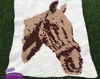 Horse Afghan, C2C Crochet Pattern, Written Row Counts, C2C Graphs, Corner to Corner, Crochet Pattern, C2C Graph