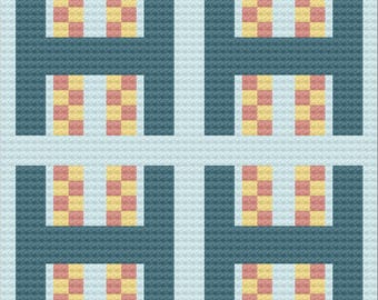 Clara Small Afghan Crochet Pattern | Modern Coastal Geometric Baby Blanket