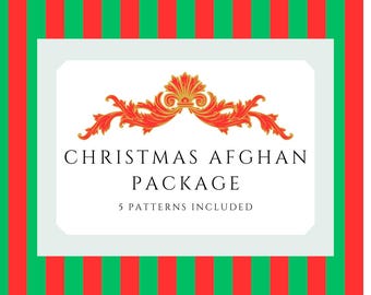 Christmas Package Set of 5 C2C Christmas Afghan Patterns