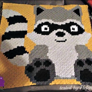 Raccoon Baby Afghan C2C Crochet Pattern: Written Row Counts (PDF Pattern)