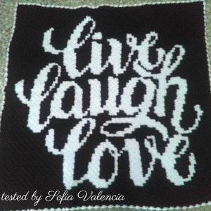Live Laugh Love afghan C2C Crochet Pattern, Written Row Counts, C2C Graphs, Corner to Corner, Crochet Pattern, C2C Graph