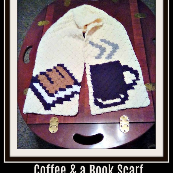 Coffee and a Book Scarf C2C Crochet Pattern, Written Row Counts, C2C Graphs, Corner to Corner, Crochet Pattern, C2C Graph