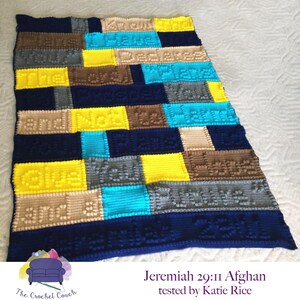 Jeremiah 29:11 Afghan, Bobble Crochet Pattern, Graph and Written Row by Row Included image 6