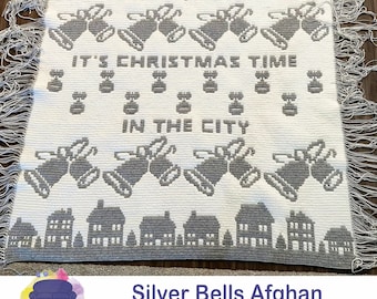 Silver Bells Afghan Mosaic Crochet Pattern, Written Row by Row,  Instant Download, Overlay Mosaic,  Crochet Pattern, Crochet Couch