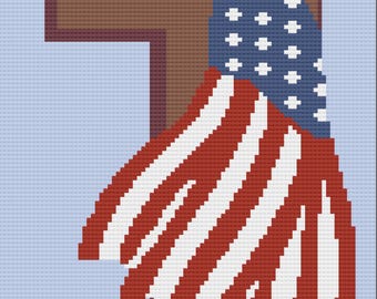 Faith and Freedom Afghan C2C Crochet Pattern: Patriotic Decor