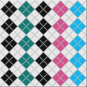 Argyle Afghan C2C Crochet Pattern, Written Row Counts, C2C Graphs, Corner to Corner, Crochet Pattern, C2C Graph image 2