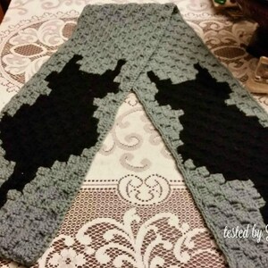 Cat Scarf C2C Crochet Pattern, Graph and Written Row by Row Included