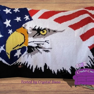 Patriotic Eagle Afghan SC / TSS Crochet Pattern, Written Row Counts, sc tss Graphs, Crochet Pattern