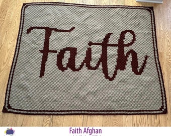 Faith Afghan C2C Crochet Pattern, Written Row by Row, Color Counts, Instant Download, C2C Graph, C2C Pattern, C2C Crochet