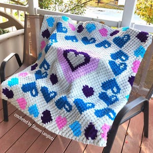 Hearts Will Roll Afghan Crochet Pattern – C2C Blanket Design