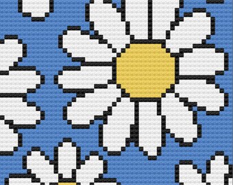 Daisy Dreams Baby Afghan C2C Crochet Pattern, Written Row Counts, C2C Graphs, Corner to Corner, Crochet Pattern, C2C Graph