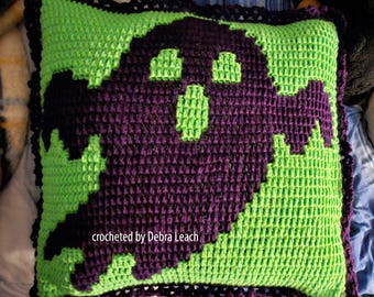 Ghost Pillow, Overlay Mosaic Crochet Pattern