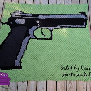 Pistol Afghan C2C Crochet Pattern, Graph and Written Row by Row Included