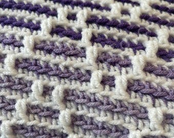 Little Ladders Baby Afghan Mosaic Crochet Pattern, Written Row by Row,  Instant Download, Overlay Mosaic,  Crochet Pattern, Crochet Couch