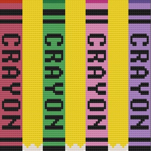 Crayon and Pencil Afghan C2C Crochet Pattern, Written Row Counts, C2C Graphs, Corner to Corner, Crochet Pattern, C2C Graph
