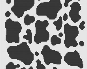 Cow Print Afghan, SC or TSS Crochet Pattern, Written Row by Row, Color Counts, Instant Download, Graphgan