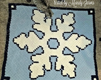 Snowflake Puffy Afghan C2C Crochet Pattern, Written Row Counts, C2C Graphs, Corner to Corner, Crochet Pattern, C2C Graph