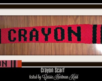 Crayon Scarf C2C Crochet Pattern, Written Row Counts, C2C Graphs, Corner to Corner, Crochet Pattern, C2C Graph